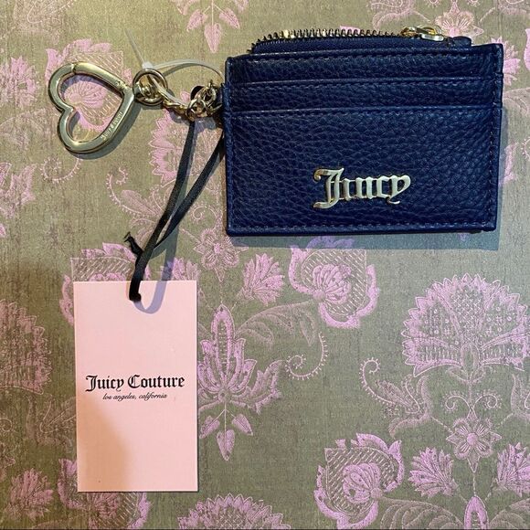 NWT Juicy couture navy blue card wallet - Picture 1 of 5